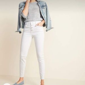 White old navy high rise button fly jeans
